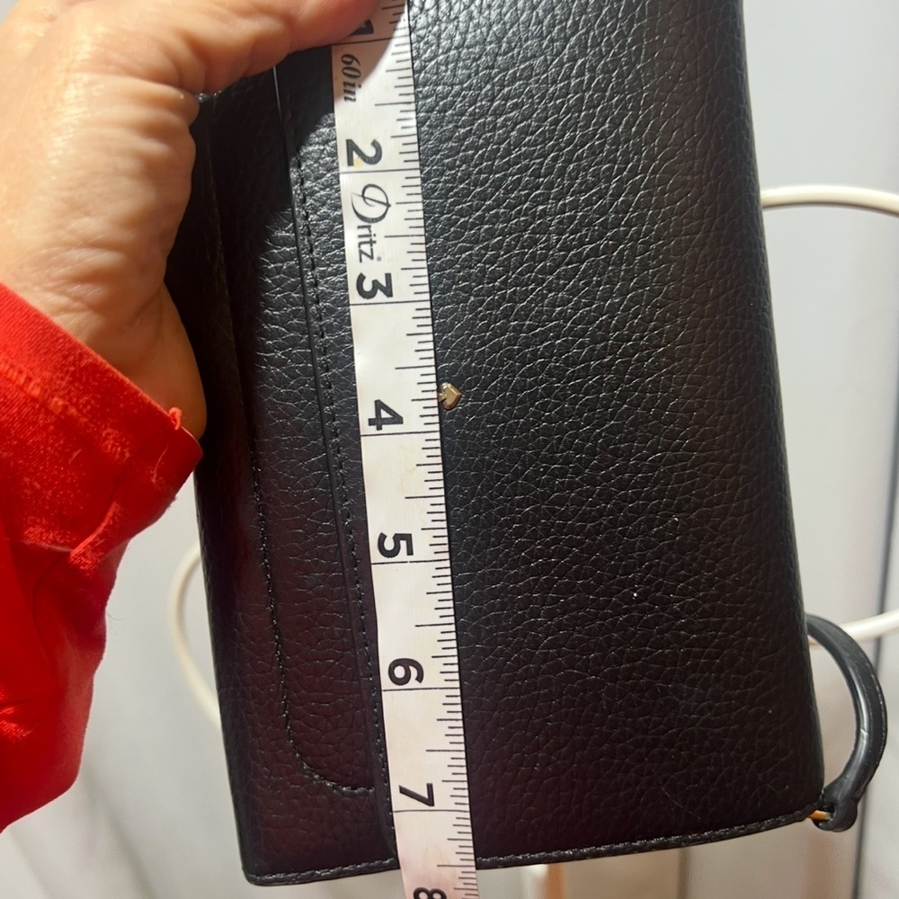 Kate Spade New York Black Pebbled Leather Wallet on Chain Crossbody - Picture 9 of 15